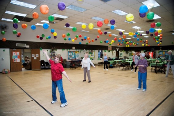 Seniors utilizing their senior center.